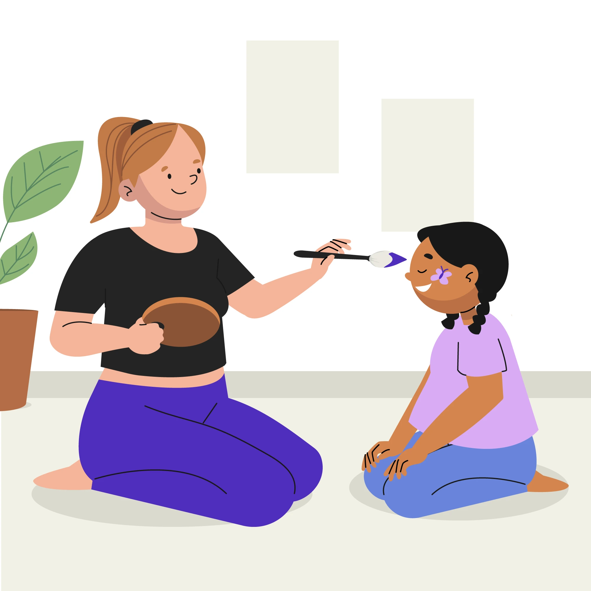 Parent and child working together